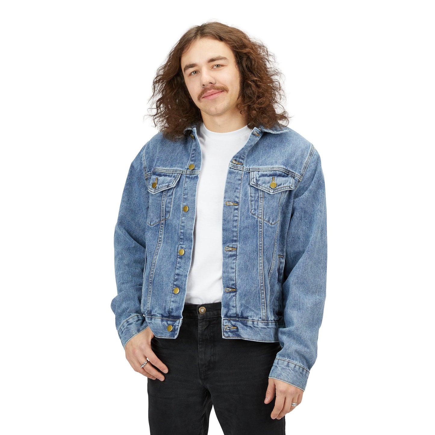 Rich Mullins Mens Denim Jacket with Be Gods Autograph and Arrow Pointing to Heaven Silhouette Christian Music Fan Gift Inspirational Quote