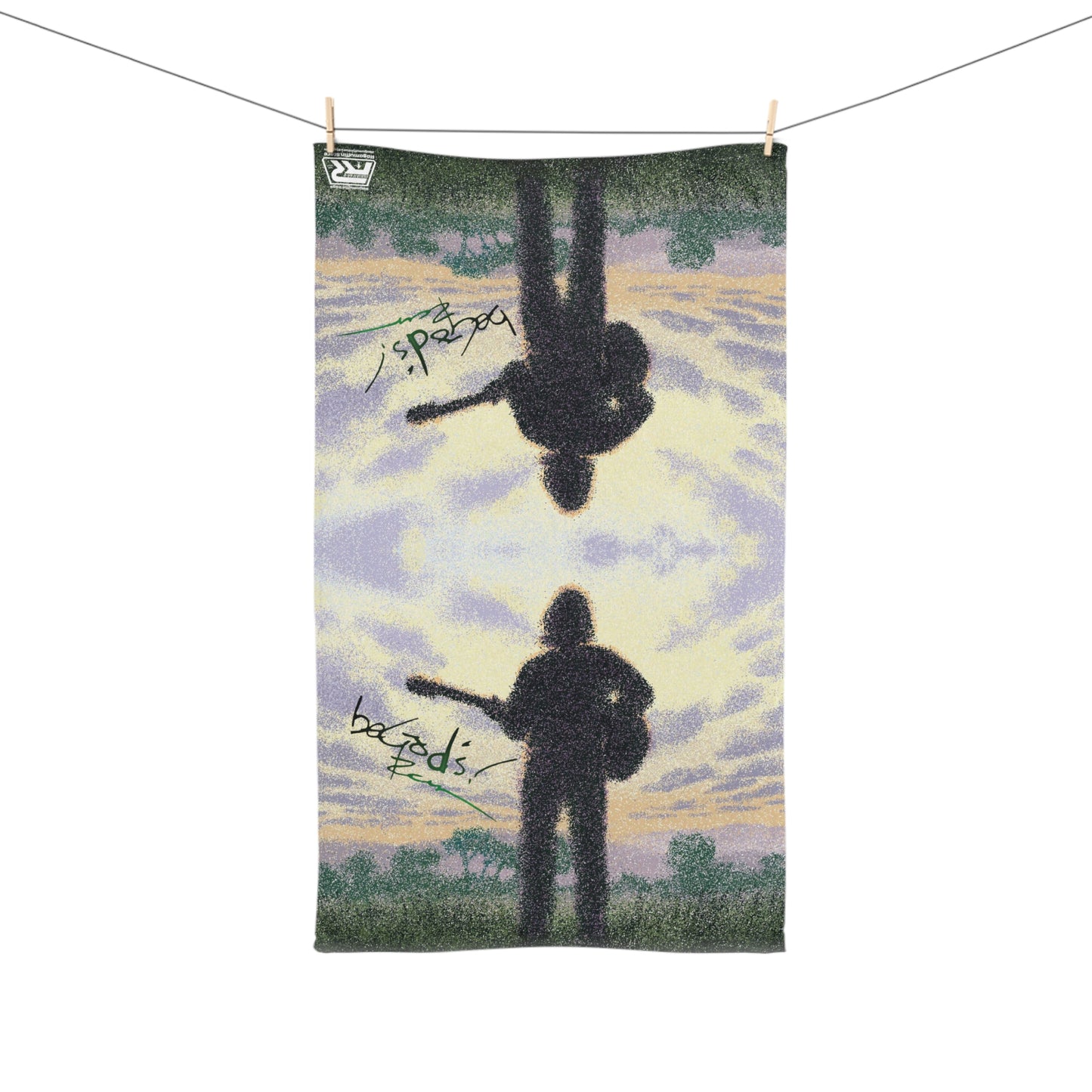 Rich Mullins Hand Towel Guitarist Silhouette Be Gods Autograph Bathroom Decor, Kitchen Towel, Cotton Towel, Unique Home Gift, CCM Lover Gift