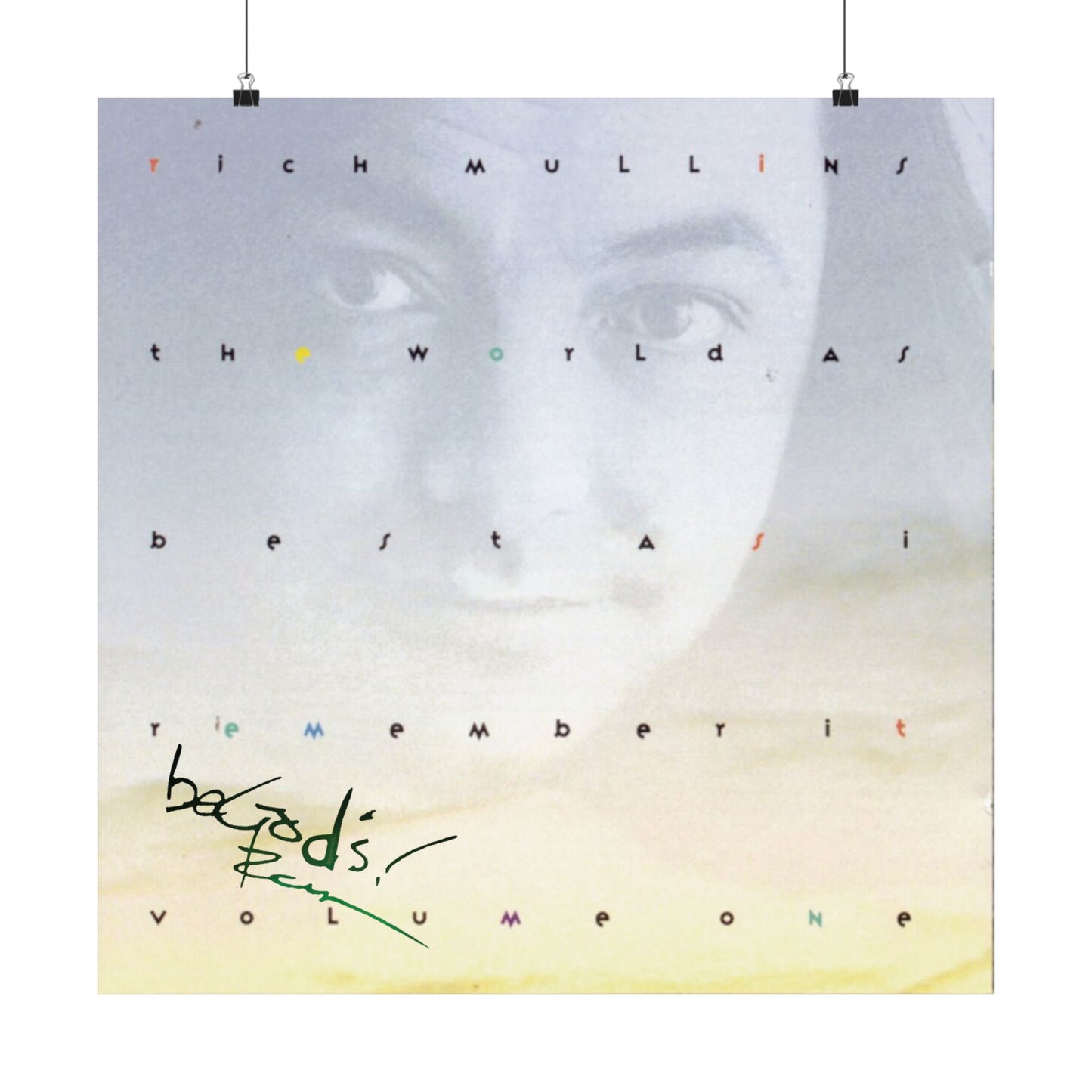 Rich Mullins Album Art Matte Poster The World as Best as I Remember It Volume One With Be Gods Autograph Wall Art Print Christian Music Gift