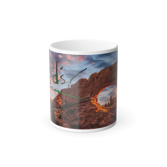 Rich Mullins Color Morphing Mug 11oz Be Gods Autograph Window Rock Arizona Navajo Nation Desert Landscape Rich Mullins and a Ragamuffin Band